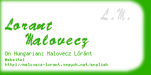 lorant malovecz business card