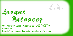 lorant malovecz business card